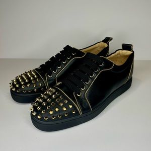 Christian Louboutin Leather Studded Accents Sneakers